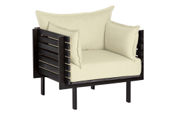 Wooden Armchair, Black Ash / Cream – Furnishop