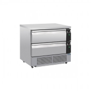 Polar U-Series Double Drawer Counter Fridge Freezer 4xGN