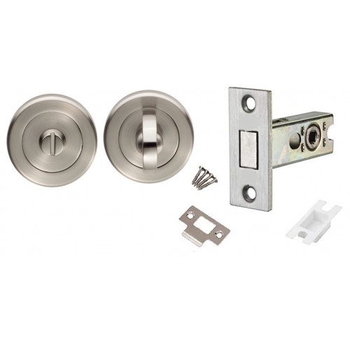 Toilet Door Thumb Twist With Dead Bolt Set for Bathroom WC – Stainless Steel FInish – My Door Handles