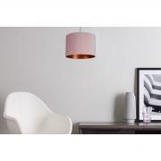 Luxury Pendant Shades – Choice Of Velvet Or Cotton Blush Pink Velvet & Rose Gold – Lamp Shade – CGC Retail Outlet