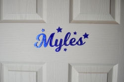 Children’s door names Silver mirrored – Star – Forth Craft & Designs