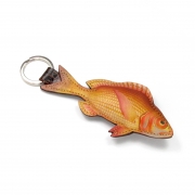 Luxury Leather Key Ring – Goldfish – Orange