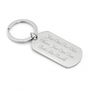 Dog Tag Style Pendant Keyring