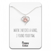 Dog Paw Heart Necklace- Silver & Rose Gold – Happy Kisses