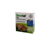 Drontal Cat – 2x Film Coated Wormer Tablets -1x Tablet per 4Kg – Fur2Feather Pet Supplies