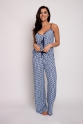 EcoVero Cami Trouser Set Blue | Women’s Nightwear | Pretty You London UK 10-12 / Blue