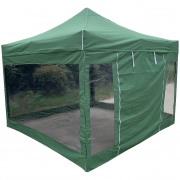 3m x 3m Gazebo – Transparent Side walls (Green) – Edinco