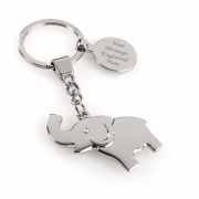 Silver Lucky Elephant Keyring