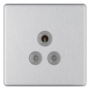 BG Nexus Screwless Flat Plate Brushed Steel Switches and Sockets Grey Inserts Full Range 5 Amp Round Pin Socket FBS29G – Masterlec