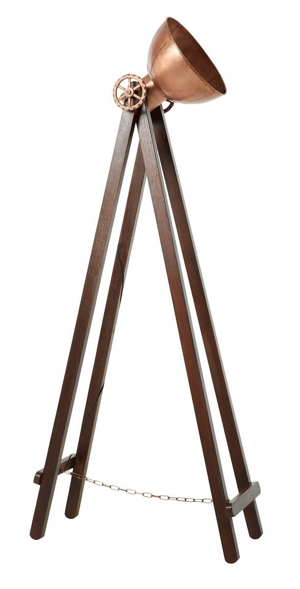 Cannes Floor Lamp – Black – Copper – Raw – Acumen Collection Copper