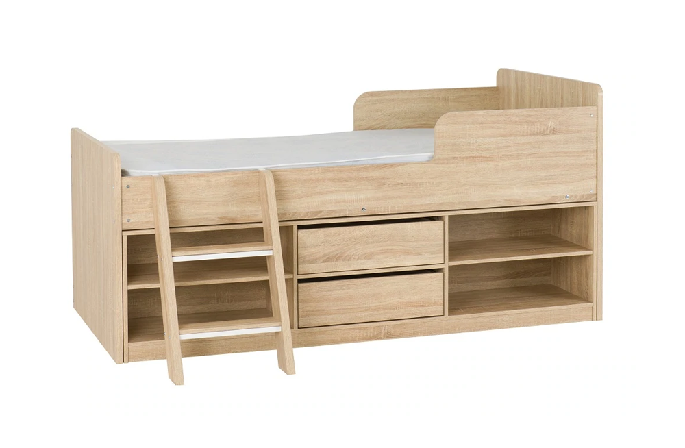 Felix Low Sleeper Bed Sonoma Oak Effect Veneer – Furnishop