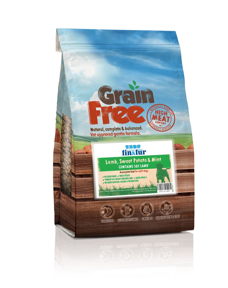 Fin & Fur Grain Free Lamb, Sweet Potato & Mint 2kg