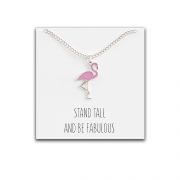 Flamingo Necklace – Silver or Gold Silver – Happy Kisses