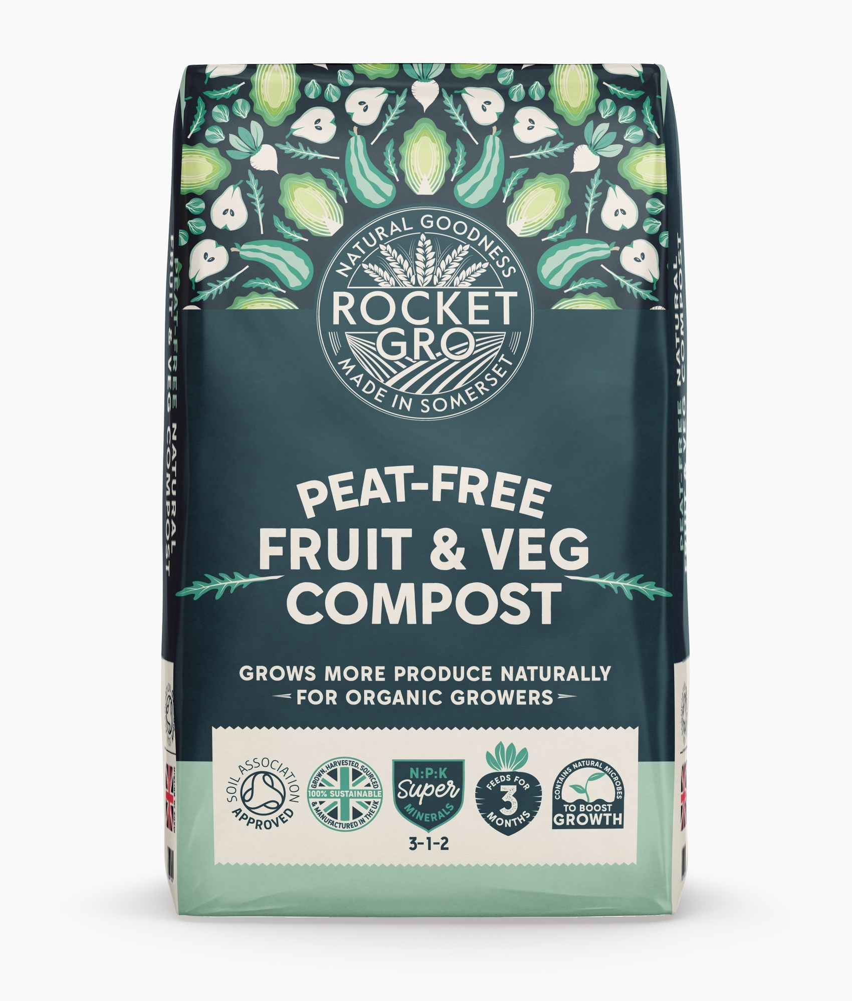 Peat-Free Fruit & Veg Compost 50L – 80 Bags Pallet – RocketGro