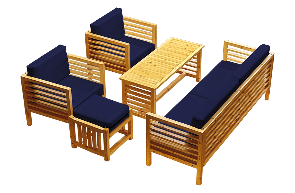 5 Seater Luxury Garden/ Patio/ Conservatory Furniture Set Blue – Furnishop