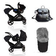 Buy & Pay Later Free Isofix Car Seat, Changing Bag & Luxury Footmuff Worth £199.99 Kids Kargo Glider Double Tandem Pushchair Pram