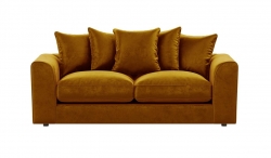 Brooklyn Plush Velvet 3 Seater Sofa – Fibre Filled – Gold – The Online Sofa Shop