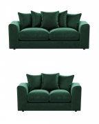 Brooklyn Green Plush 3 + 2 Seater Sofa Set – The Online Sofa Shop