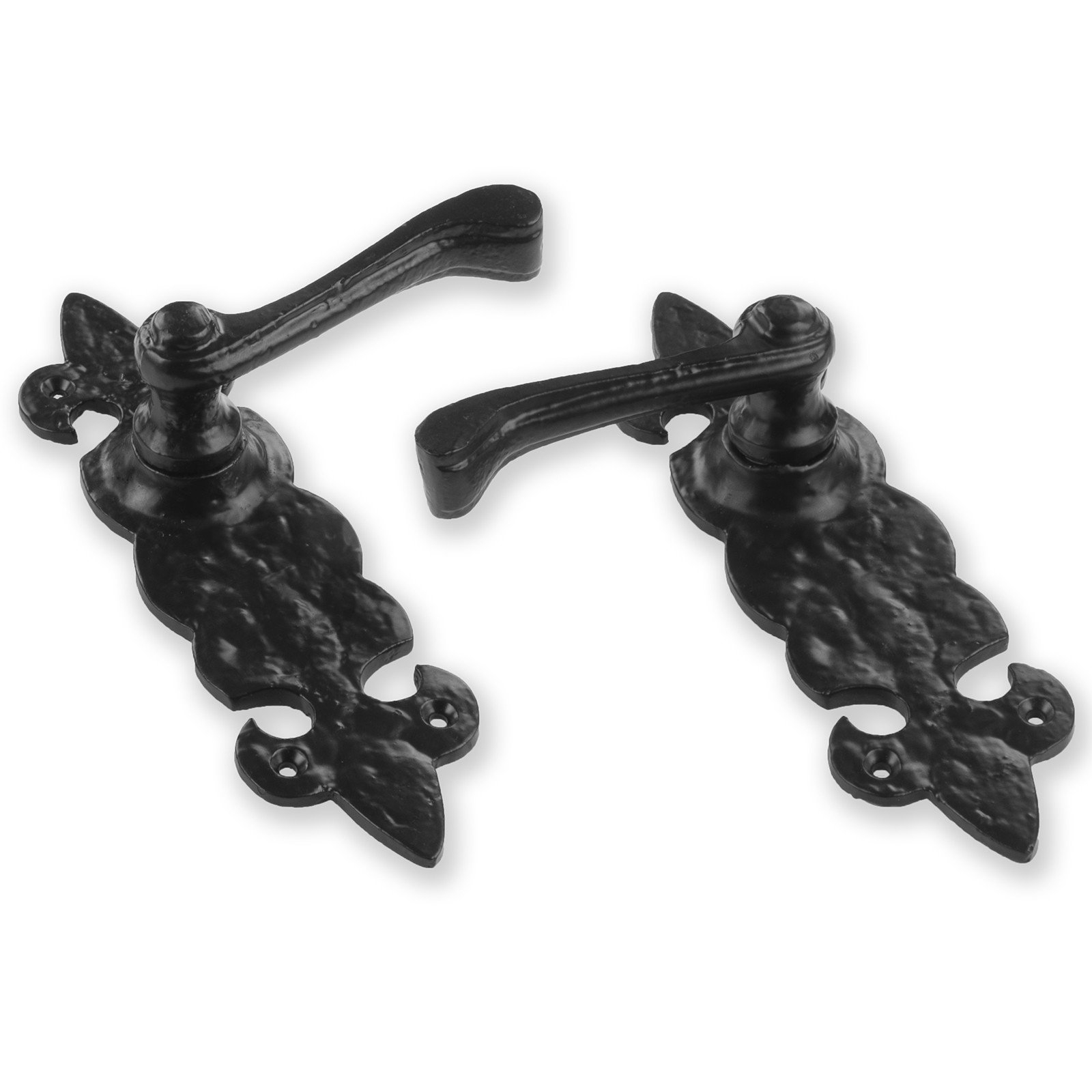 Fleur De Lis Lever Handle Black