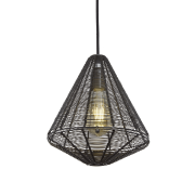 Industville – Handcrafted Wire Cage Pendant – 9 Inch – Cone – Ceiling Light – Light Shade – Black Colour – Pewter / Brass Material – 27 CM X 23 CM X 23 CM