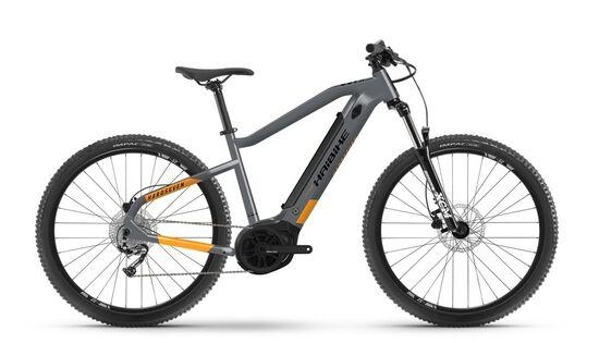 Haibike HardNine 4 Hardtail Electric Mountain Bike 2021 – Grey/Orange – 49 cm
