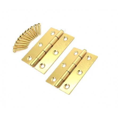 Pair Of 75mm Butt Hinges for Internal Doors – 75mm (3 Inch) Timber Door Hinge – Brass Butt Door Hinge – Golden Grace – My Door Handles