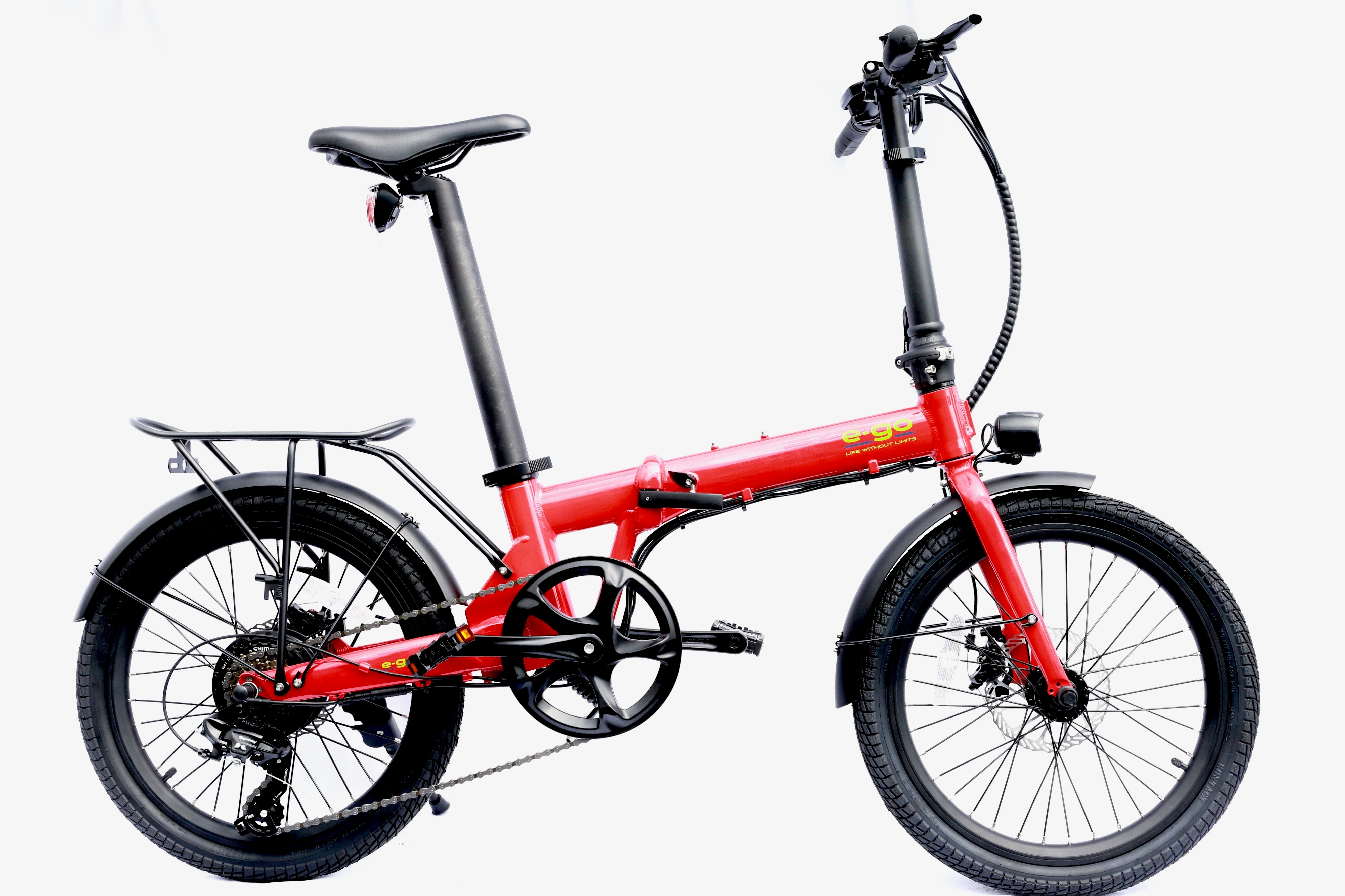 e-Go Bike Lite + Folding E-Bike 250W, Gloss Red – Urban Travel