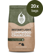 Instant Light Lumpwood Charcoal – 40kg – Natural Charcoals – Green Olive Firewood