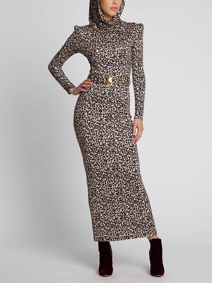 Saloni London – Jinx Dress Venyx Leopard – Leopard – UK 12 – Silk / Viscose