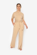 Juno Turtle Tee in Camel | Women’s Loungewear | Pretty You London UK 10-12 / Camel