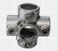 Galvanised Tube Fittings – 34mm OD Tube B34 – 158 Centre Cross 4 Way – KIM40045 – K I Metals