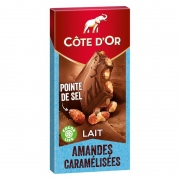 Bloc chocolat au lait, amandes caramélisées & pointe de sel – Côte d’Or Belgian milk chocolate & almonds – Côte d’Or, 180g – Chanteroy – Le Vacherin