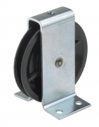 60-150kg Webi Pulley Ett-116P   Polymide Pulley With Bearing & Galv Bracket (Etter) – 70kg / 60mm Ref:155.1.2 – Pulley – Silver / Black – Polymide