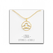 Libra Zodiac Necklace – Silver, Rose Gold & Gold Gold – Happy Kisses