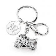 Motorbike Keyring with Engraved Tab