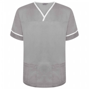 Behrens Scrub Tunic With Trim – Grey/White Trim – XL – Uniforms Online