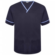 Behrens Scrub Tunic With Trim – Navy/Hospital Blue Trim – 3XL – Uniforms Online