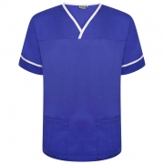 Behrens Scrub Tunic With Trim – Royal/White Trim – XS – Uniforms Online