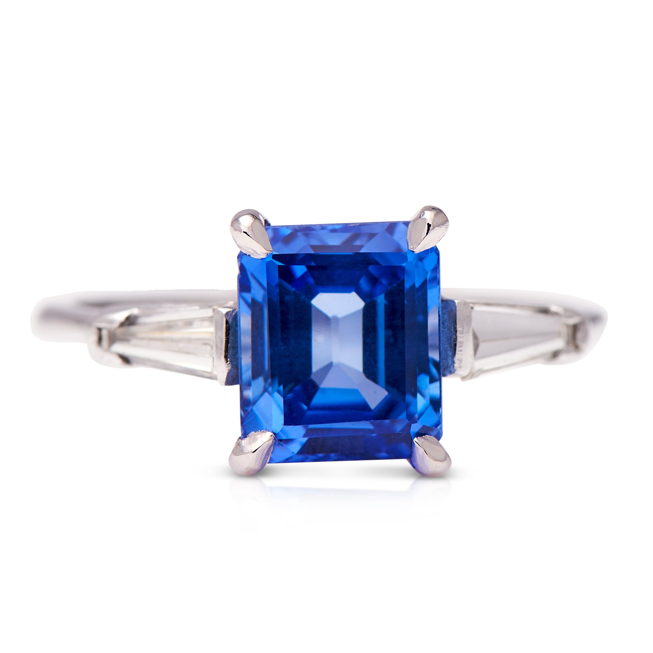 Art Deco, 1930s, Platinum, Sri Lankan Sapphire and Diamond Ring – Vintage Ring – Antique Ring Boutique