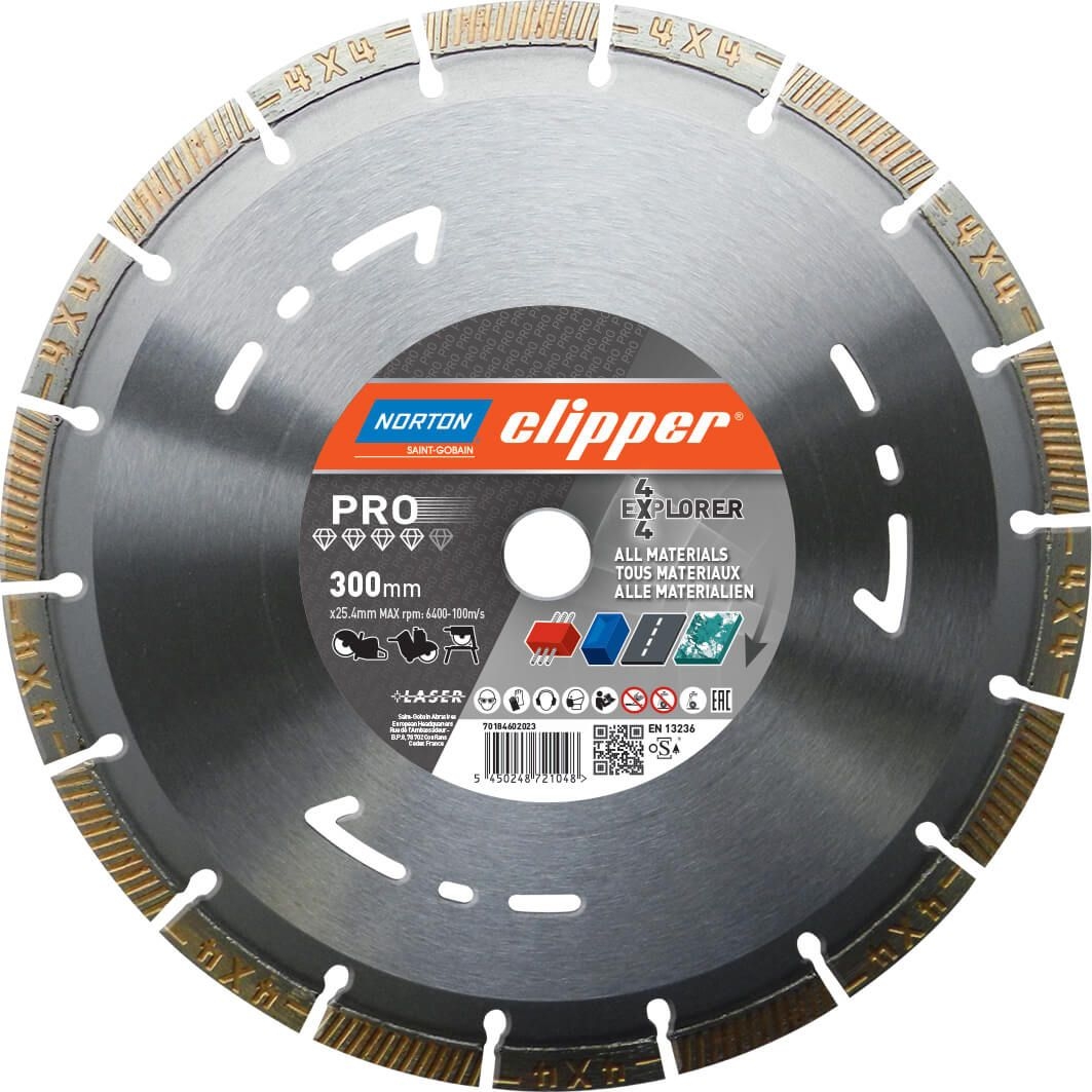 Norton Clipper Pro 4×4 Explorer 115-500mm Diamond Blade – Pro 4×4 125mm Blade