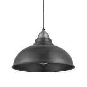 Industville – Old Factory Pendant – 12 Inch – Ceiling Light – Light Shade – Black / Grey Colour – Pewter / Brass Material – 20 CM X 30.4 CM X 30.4 CM