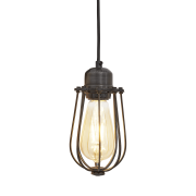 Industville – Orlando Wire Cage Pendant – 4 Inch – Ceiling Light – Light Shade – Black / Grey Colour – Pewter / Brass Material – 21.5 CM X 10 CM X 10 CM