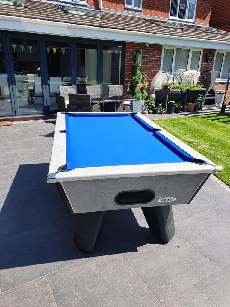 Outdoor Cry Wolf Urban Grey Pool Table with Black Legs & Trim 6 Foot / Spruce – Man Cave Essential’s