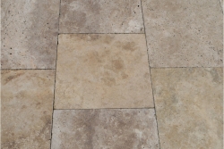 (Sample) – Travertine noce six sided machine-cut and tumbled – Paving Slabs – Stone Traders