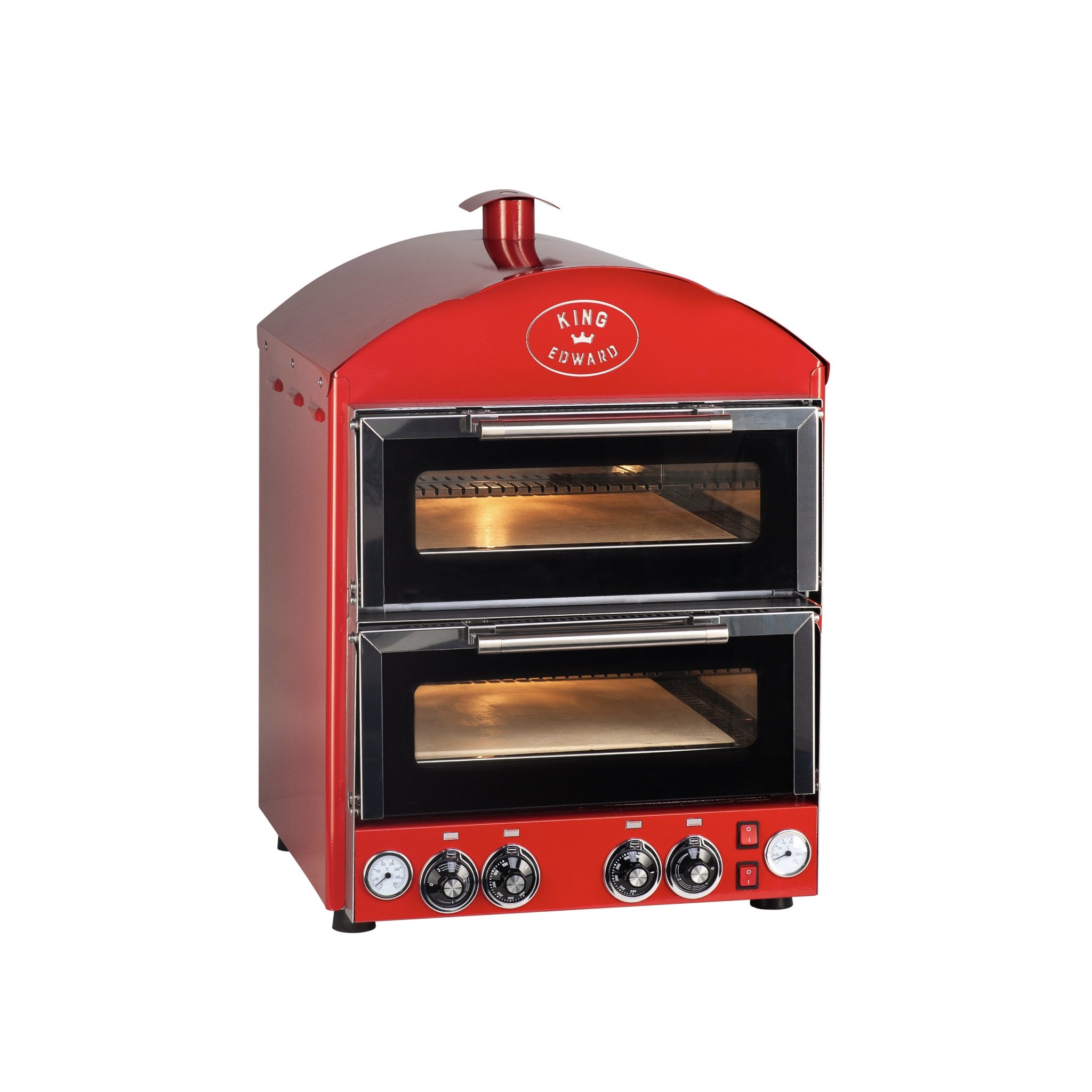 King Edward Stone-Baked Double Outdoor Pizza King Oven – Red – Outdoor Pizza Oven – Forno Boutique