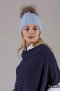 Cashmere Pompom Beanie Hat Sky Blue / OSFA by Pink Avocet