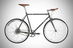 Electric Single Speed Bike – Commuter eBike – Pedal Assisted Fixie Bicycle – Grey / Black – 51cm ( 5′ to 5′ 5″ ) – Quella Bicycles