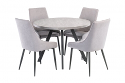 Rimbach 1.07m Light Grey Round Dining Table – Lc Living