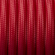 Industville – Round Fabric Flex – 3 Core Braided Cloth Cable Lighting Wire – Fabric Flex Cable – Red Colour – Braided Woven Cloth Material – 100 CM