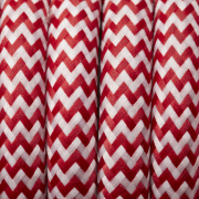 Industville – Round Fabric Flex – Braided Cloth Cable Lighting Wire – Fabric Flex Cable – Red / White Colour – Braided Woven Cloth Material – 100 CM